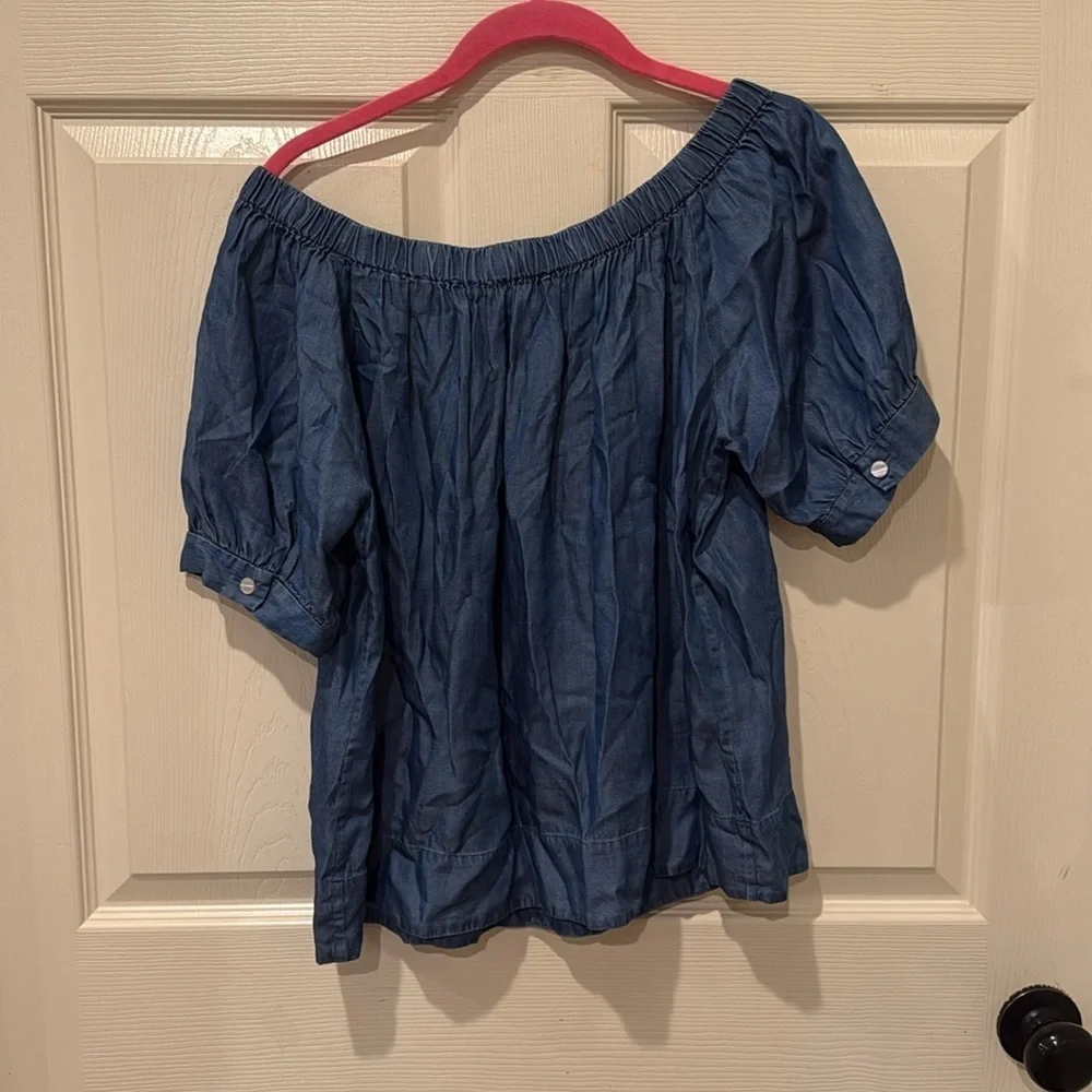 Broome Street by Kate Spade chambray off the shoulder top, small